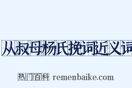 从叔母杨氏挽词近义词是什么意思的图片